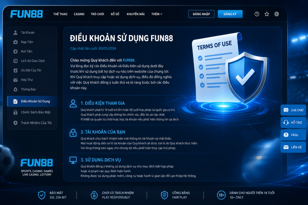 Điều Khoản Sử Dụng Fun88