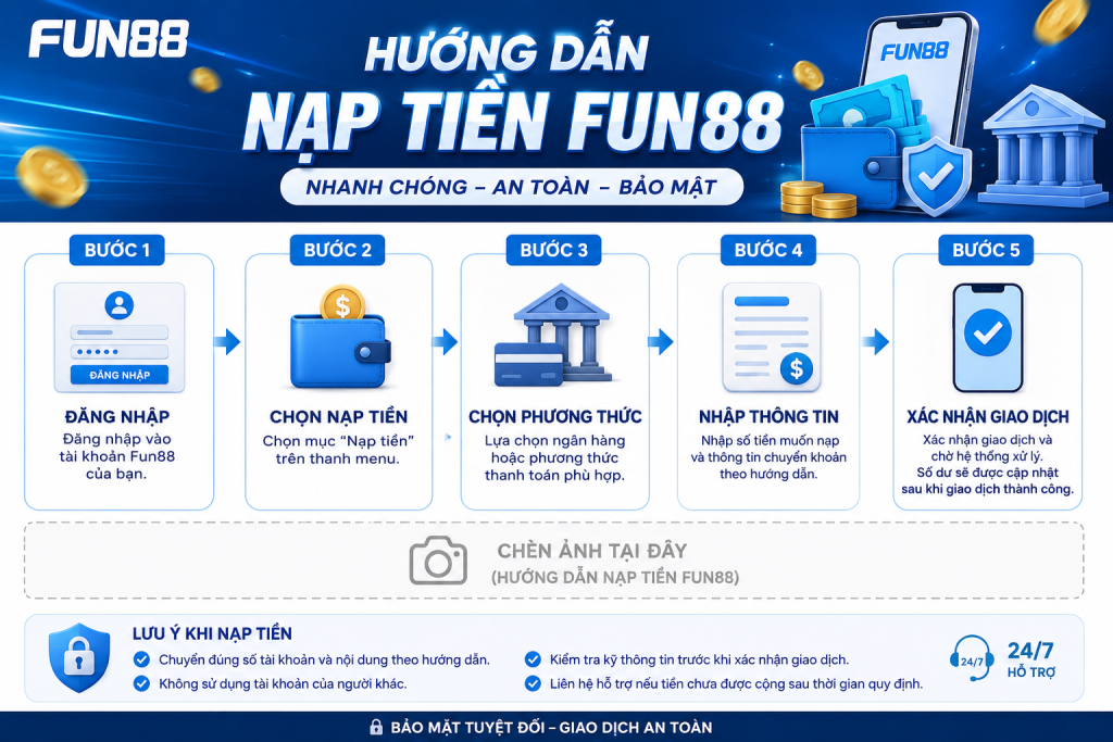 Chi tiếp nạp tiền Fun88 mới nhất